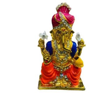 Ganesha pagdi Idol in Brass Material